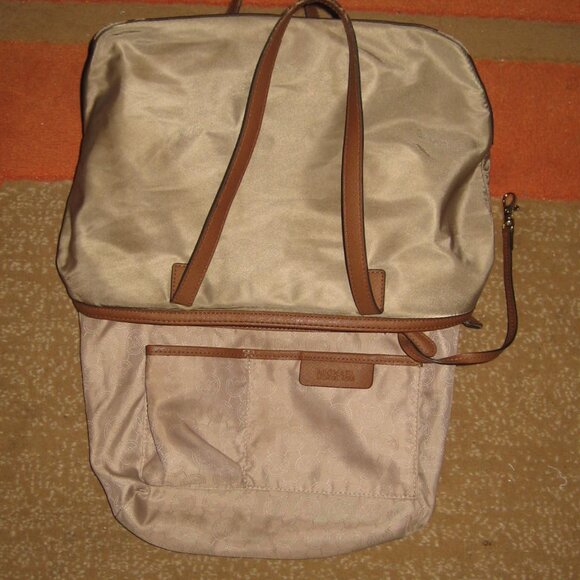 Michael Kors Kempton Nylon Tote Bag, Tan Brown - Picture 6 of 11